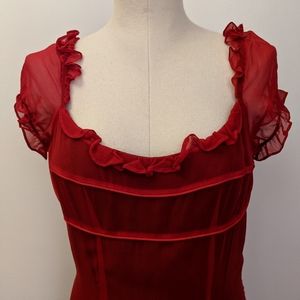 Elegant Red Midi Dress